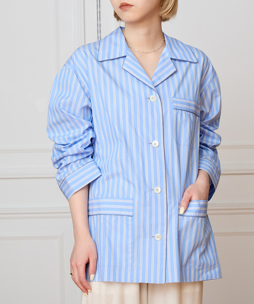 IENA LA BOUCLE（イエナラブークル）の「IENA LA BOUCLE コットンストライプスリーピーシャツ（シャツ/ブラウス・レディース・ライトブルー・FREE）」の12枚目の写真