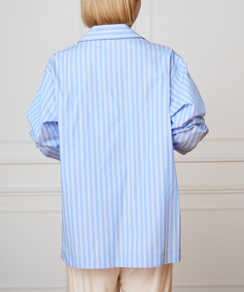 IENA LA BOUCLE（イエナラブークル）の「IENA LA BOUCLE コットンストライプスリーピーシャツ（シャツ/ブラウス・レディース・ライトブルー・FREE）」の14枚目の写真