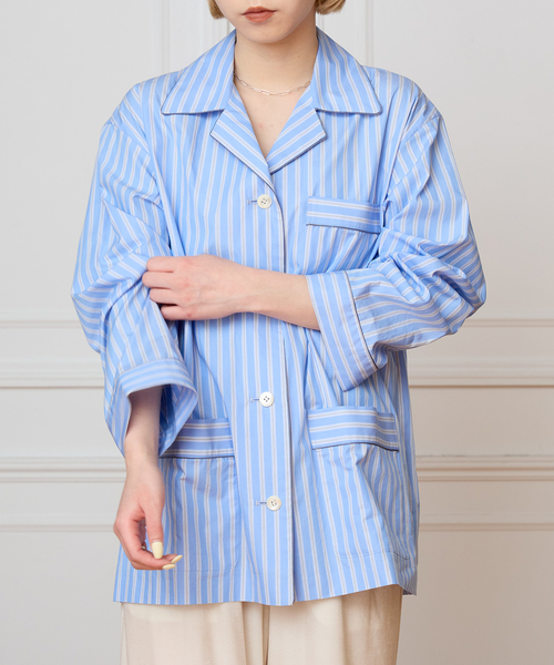 IENA LA BOUCLE（イエナラブークル）の「IENA LA BOUCLE コットンストライプスリーピーシャツ（シャツ/ブラウス・レディース・ライトブルー・FREE）」の16枚目の写真