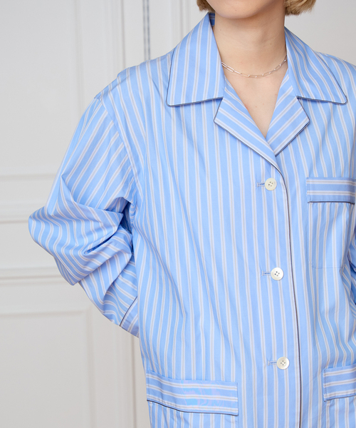 IENA LA BOUCLE（イエナラブークル）の「IENA LA BOUCLE コットンストライプスリーピーシャツ（シャツ/ブラウス・レディース・ライトブルー・FREE）」の17枚目の写真
