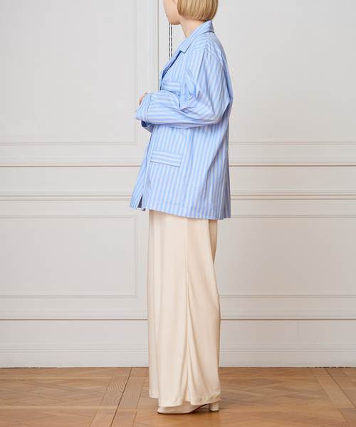 IENA LA BOUCLE（イエナラブークル）の「IENA LA BOUCLE コットンストライプスリーピーシャツ（シャツ/ブラウス・レディース・ライトブルー・FREE）」の19枚目の写真