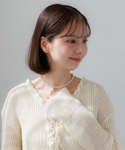 flower（フラワー）の「クラシックパールネックレス（ネックレス・レディース・ホワイト・FREE）」の2枚目の写真
