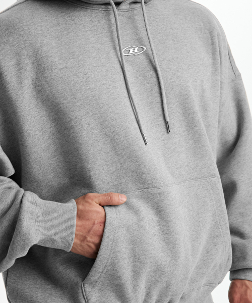 BORN TO WIN（ボーントゥウィン）の「CHROME B HOODIE [MELANGE GREY]（パーカー・メンズ・その他・1/2/3）」の6枚目の写真