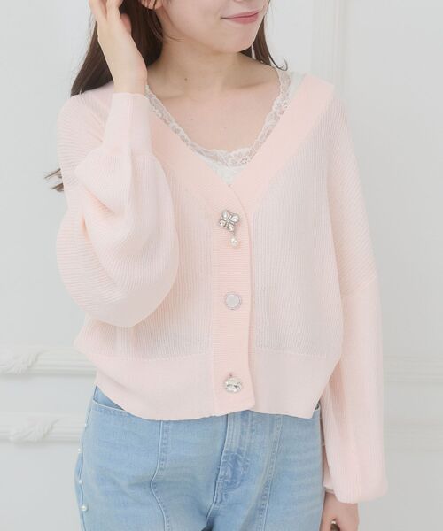 MAJESTIC LEGON(マジェスティックレゴン)の「ビジューボタンUVカットカーデ(カーディガン/ボレロ・レディース・アイボリー/ブラック/ブルー/ピンク/イエロー・MEDIUM)」の17枚目の写真