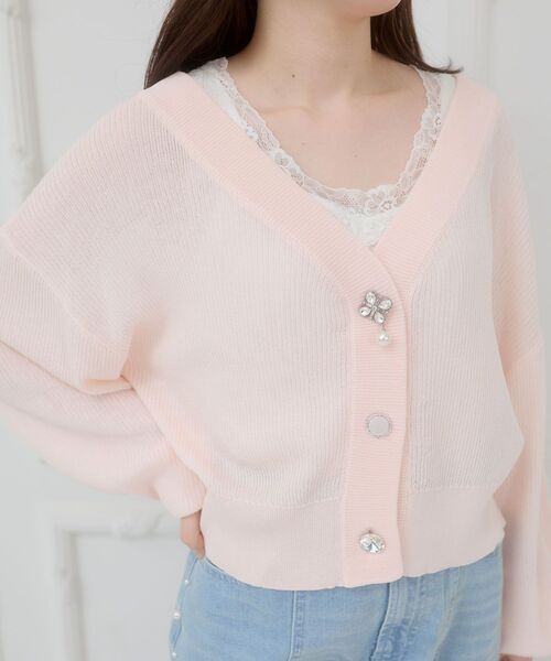 MAJESTIC LEGON(マジェスティックレゴン)の「ビジューボタンUVカットカーデ(カーディガン/ボレロ・レディース・アイボリー/ブラック/ブルー/ピンク/イエロー・MEDIUM)」の20枚目の写真
