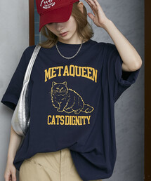 PUBLUX/パブリュクス <機能性素材>METAQUEEN キャット プリント Tシャツ 限定展開