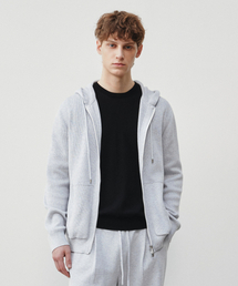 J'RIUM（ジェイリウム）の「アジオライトニットフードパーカーグレー（パーカー）」