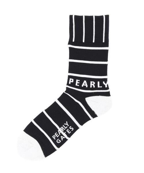 PEARLY GATES(パーリーゲイツ)の「【PEARLY GATES】MIXボーダーミドルSOX(ソックス/靴下・メンズ・ダークインディゴブルー/ホワイト系その他・FREE)」の2枚目の写真