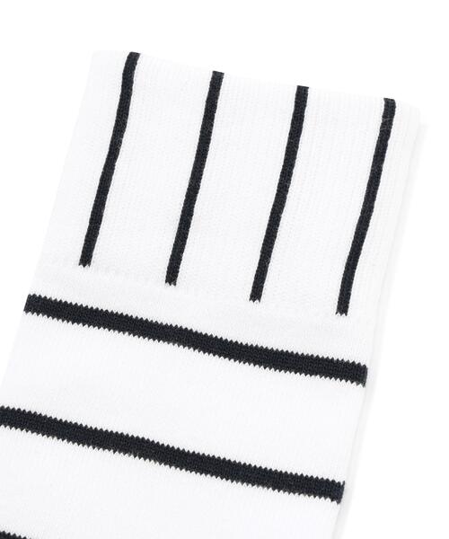 PEARLY GATES(パーリーゲイツ)の「【PEARLY GATES】MIXボーダーミドルSOX(ソックス/靴下・メンズ・ダークインディゴブルー/ホワイト系その他・FREE)」の4枚目の写真