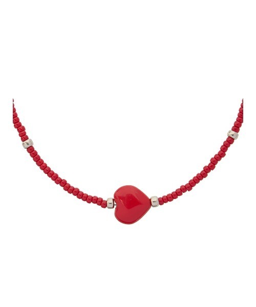 Ameri(アメリ)の「HEART CHARM SHORT NECKLACE(ネックレス・レディース・レッド/ブラック・FREE)」の7枚目の写真