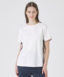 プレーティング天竺サイドチェックTシャツ