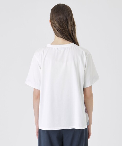 BLUE LABEL CRESTBRIDGE（ブルーレーベルクレストブリッジ）の「プレーティング天竺サイドチェックTシャツ（Tシャツ/カットソー・レディース・ホワイト/ダークネイビー/ブラック/ベビーピンク・40/38）」の8枚目の写真