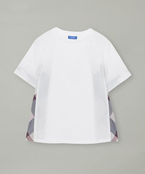 BLUE LABEL CRESTBRIDGE（ブルーレーベルクレストブリッジ）の「プレーティング天竺サイドチェックTシャツ（Tシャツ/カットソー・レディース・ホワイト/ダークネイビー/ブラック/ベビーピンク・40/38）」の10枚目の写真