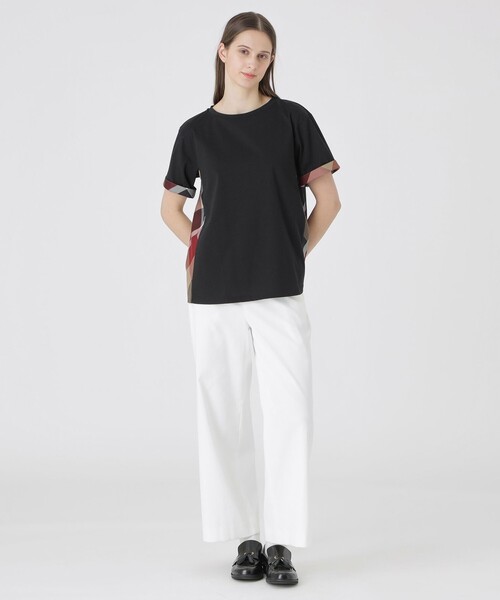 BLUE LABEL CRESTBRIDGE（ブルーレーベルクレストブリッジ）の「プレーティング天竺サイドチェックTシャツ（Tシャツ/カットソー・レディース・ホワイト/ダークネイビー/ブラック/ベビーピンク・40/38）」の11枚目の写真