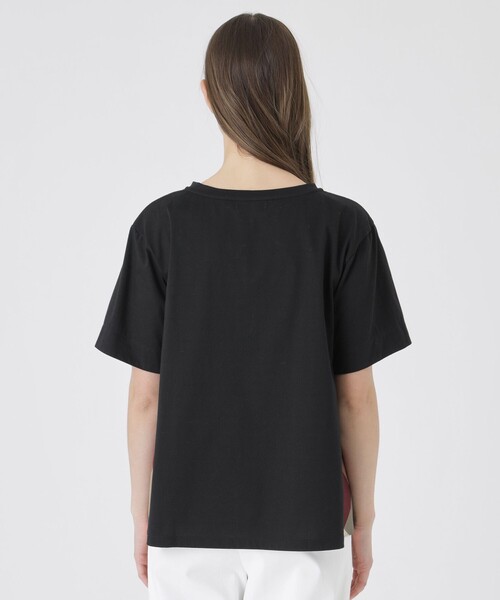 BLUE LABEL CRESTBRIDGE（ブルーレーベルクレストブリッジ）の「プレーティング天竺サイドチェックTシャツ（Tシャツ/カットソー・レディース・ホワイト/ダークネイビー/ブラック/ベビーピンク・40/38）」の14枚目の写真