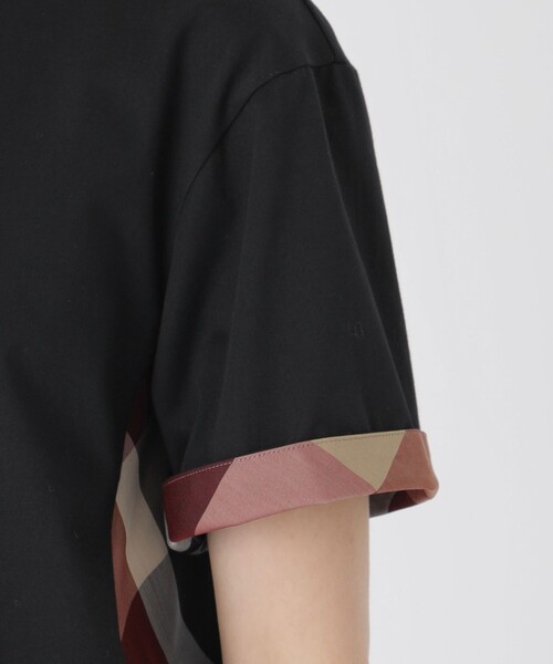 BLUE LABEL CRESTBRIDGE（ブルーレーベルクレストブリッジ）の「プレーティング天竺サイドチェックTシャツ（Tシャツ/カットソー・レディース・ホワイト/ダークネイビー/ブラック/ベビーピンク・40/38）」の15枚目の写真