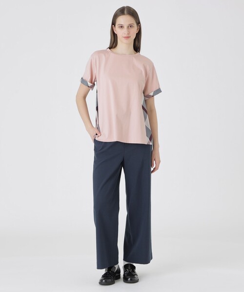 BLUE LABEL CRESTBRIDGE（ブルーレーベルクレストブリッジ）の「プレーティング天竺サイドチェックTシャツ（Tシャツ/カットソー・レディース・ホワイト/ダークネイビー/ブラック/ベビーピンク・40/38）」の17枚目の写真