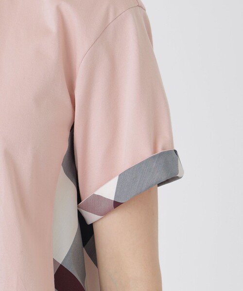 BLUE LABEL CRESTBRIDGE（ブルーレーベルクレストブリッジ）の「プレーティング天竺サイドチェックTシャツ（Tシャツ/カットソー・レディース・ホワイト/ダークネイビー/ブラック/ベビーピンク・40/38）」の21枚目の写真