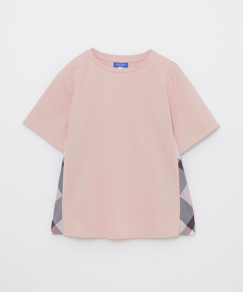 BLUE LABEL CRESTBRIDGE（ブルーレーベルクレストブリッジ）の「プレーティング天竺サイドチェックTシャツ（Tシャツ/カットソー・レディース・ホワイト/ダークネイビー/ブラック/ベビーピンク・40/38）」の22枚目の写真