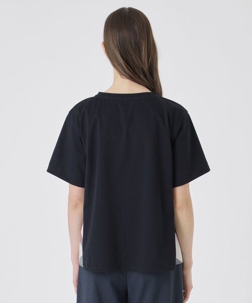BLUE LABEL CRESTBRIDGE（ブルーレーベルクレストブリッジ）の「プレーティング天竺サイドチェックTシャツ（Tシャツ/カットソー・レディース・ホワイト/ダークネイビー/ブラック/ベビーピンク・40/38）」の10枚目の写真