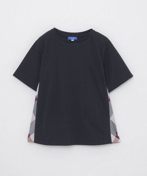 BLUE LABEL CRESTBRIDGE（ブルーレーベルクレストブリッジ）の「プレーティング天竺サイドチェックTシャツ（Tシャツ/カットソー・レディース・ホワイト/ダークネイビー/ブラック/ベビーピンク・40/38）」の12枚目の写真