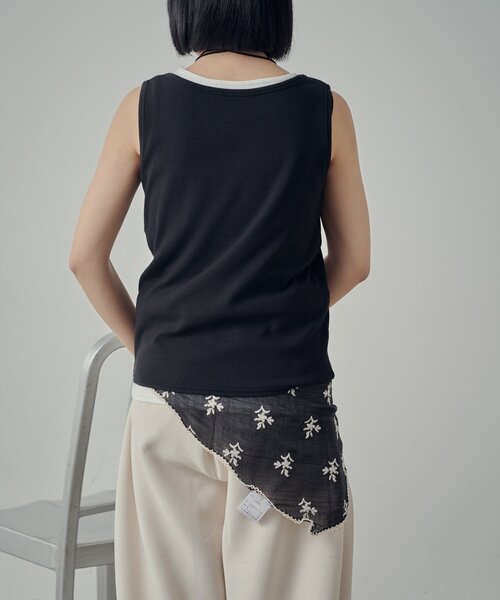 goocy(グーシー)の「【2セットアイテム】ヘンリータンク+ベーシックタンク(キャミソール・レディース・ネイビー/ブラック/グレー/レッド・FREE)」の6枚目の写真