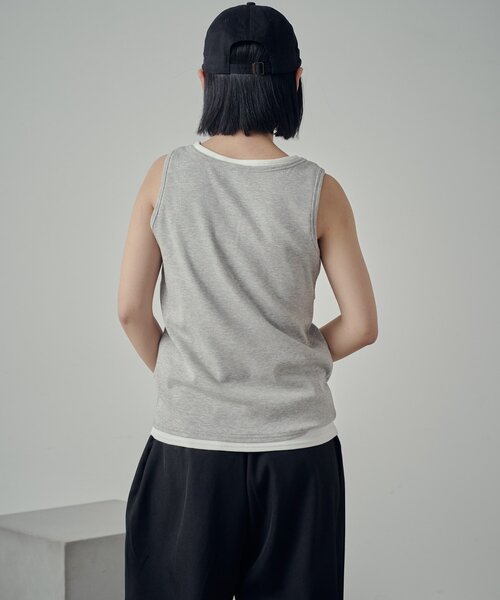 goocy(グーシー)の「【2セットアイテム】ヘンリータンク+ベーシックタンク(キャミソール・レディース・ネイビー/ブラック/グレー/レッド・FREE)」の14枚目の写真