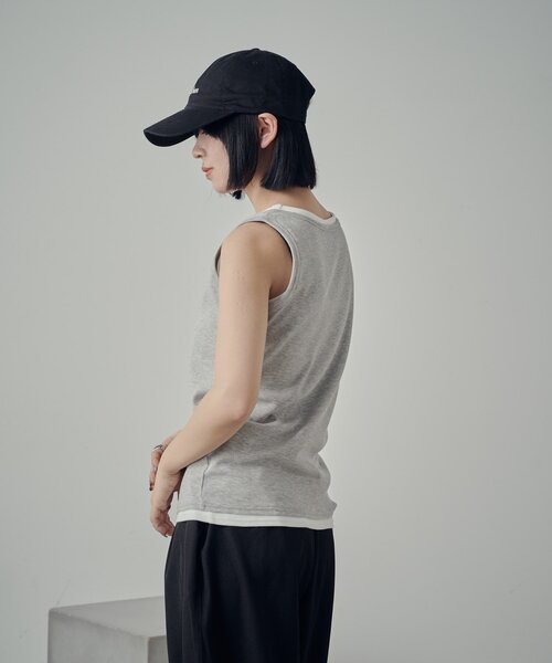 goocy(グーシー)の「【2セットアイテム】ヘンリータンク+ベーシックタンク(キャミソール・レディース・ネイビー/ブラック/グレー/レッド・FREE)」の16枚目の写真