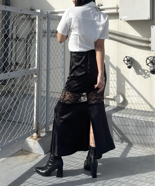LVEU.(ラブユ.)の「【LVEU.】ビッグカラー半袖ブラウス / トップス ブラウス シャツ 半袖 ビックカラー ホワイト ブラック ブルー ZOZOTOWN限定(シャツ/ブラウス・レディース・ブルー/ブラック/ホワイト・FREE)」の5枚目の写真