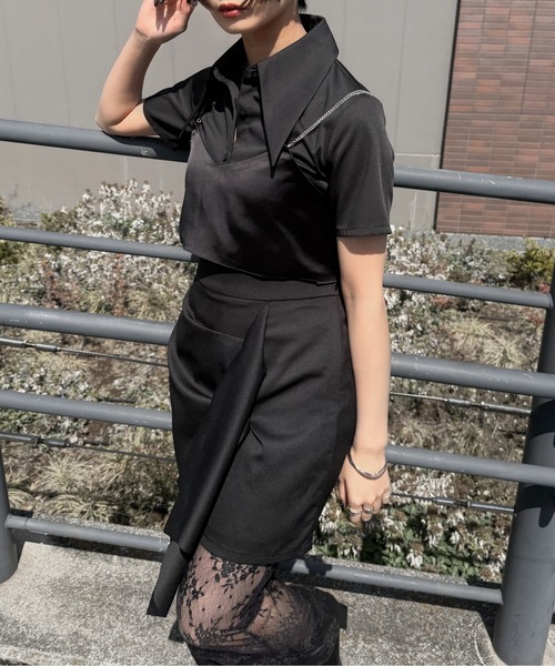 LVEU.(ラブユ.)の「【LVEU.】ビッグカラー半袖ブラウス / トップス ブラウス シャツ 半袖 ビックカラー ホワイト ブラック ブルー ZOZOTOWN限定(シャツ/ブラウス・レディース・ブルー/ブラック/ホワイト・FREE)」の11枚目の写真