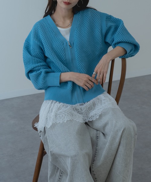 ANNA LUNA(アンナルナ)の「【ANNA LUNA】インナー に仕込みたい 裾レース タンクトップ 袖なし(Tシャツ/カットソー・レディース・ブラック/オフホワイト・MEDIUM)」の7枚目の写真