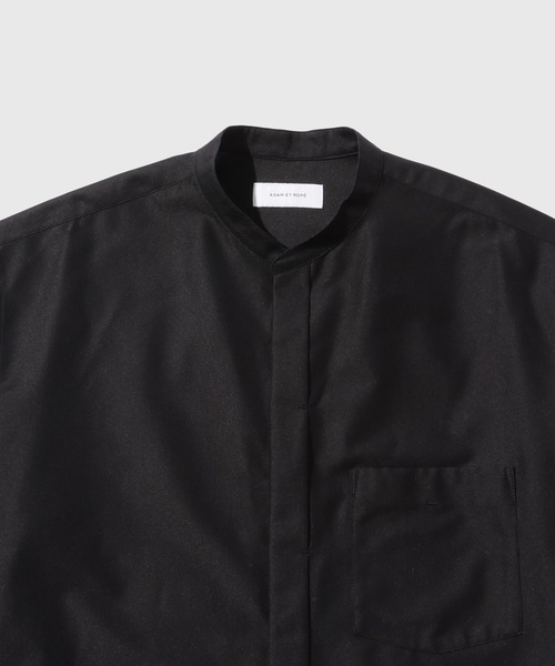 ADAM ET ROPE'(アダムエロペ)の「【ACT/アクト】LIGHT バンドカラー ハーフスリーブシャツ(シャツ/ブラウス・メンズ・ブラック/チャコールグレー・L/M)」の3枚目の写真