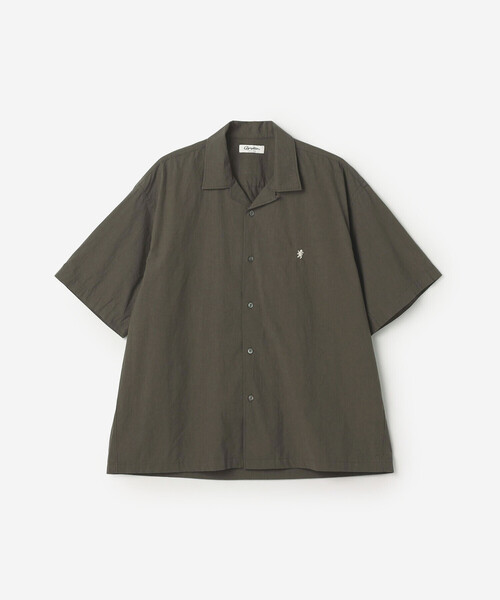 GYMPHLEX（ジムフレックス）の「Gymphlex | コットンタイプライター 半袖オープンカラーシャツ MEN（シャツ/ブラウス・メンズ・チャコール/レッド/アイボリー・XL/M/L）」の2枚目の写真