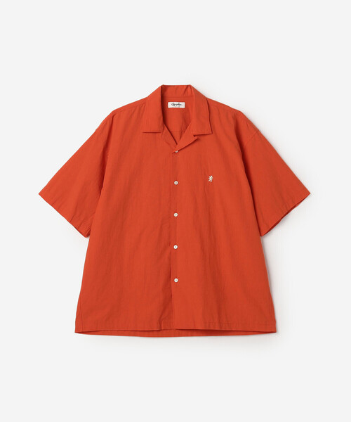 GYMPHLEX（ジムフレックス）の「Gymphlex | コットンタイプライター 半袖オープンカラーシャツ MEN（シャツ/ブラウス・メンズ・チャコール/レッド/アイボリー・XL/M/L）」の4枚目の写真