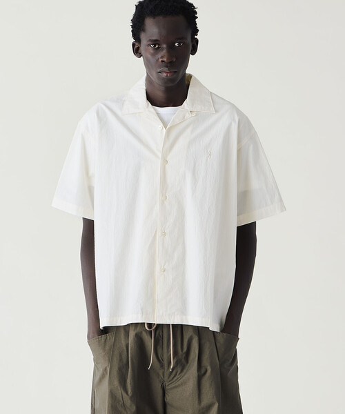 GYMPHLEX（ジムフレックス）の「Gymphlex | コットンタイプライター 半袖オープンカラーシャツ MEN（シャツ/ブラウス・メンズ・チャコール/レッド/アイボリー・XL/M/L）」の16枚目の写真