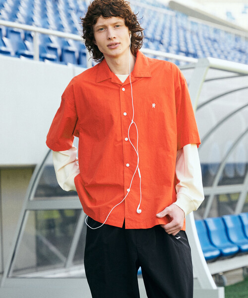 GYMPHLEX（ジムフレックス）の「Gymphlex | コットンタイプライター 半袖オープンカラーシャツ MEN（シャツ/ブラウス・メンズ・チャコール/レッド/アイボリー・XL/M/L）」の21枚目の写真