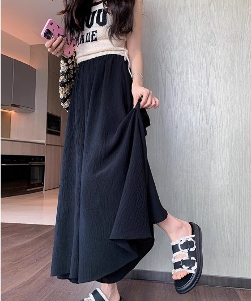 Mejoul(メジュール)の「ワイドルーズシルエットフレアパンツ(その他パンツ・レディース・ブラック/ホワイト・F)」の2枚目の写真