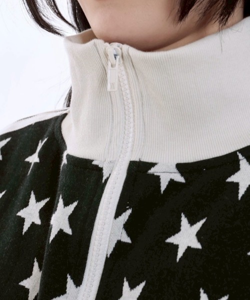 runningHIGH(ランニングハイ)の「【runningHIGH】STAR JACQUARD ZIP UP JACKET / 【ランニングハイ】スタージャガードジップアップジャケット(ジャージ・レディース・ブラック/グレー・ONE SIZE)」の22枚目の写真