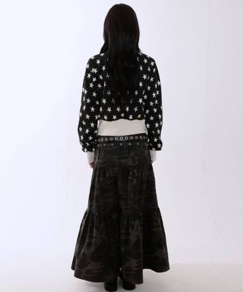 runningHIGH(ランニングハイ)の「【runningHIGH】STAR JACQUARD ZIP UP JACKET / 【ランニングハイ】スタージャガードジップアップジャケット(ジャージ・レディース・ブラック/グレー・ONE SIZE)」の4枚目の写真