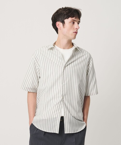 BEAUTY&YOUTH UNITED ARROWS(ビューティーアンドユースユナイテッドアローズ)の「尾州 ストライプ レギュラー ショートスリーブ シャツ GRANDE TAPERD型 ウォッシャブル MADE IN JAPAN(シャツ/ブラウス・メンズ・ダークグレー/ホワイト・L/S/XL/M)」の20枚目の写真