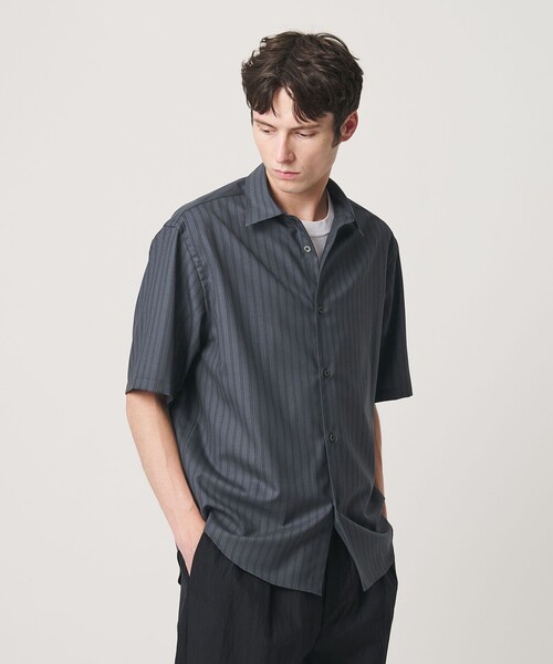 BEAUTY&YOUTH UNITED ARROWS(ビューティーアンドユースユナイテッドアローズ)の「尾州 ストライプ レギュラー ショートスリーブ シャツ GRANDE TAPERD型 ウォッシャブル MADE IN JAPAN(シャツ/ブラウス・メンズ・ダークグレー/ホワイト・L/S/XL/M)」の21枚目の写真
