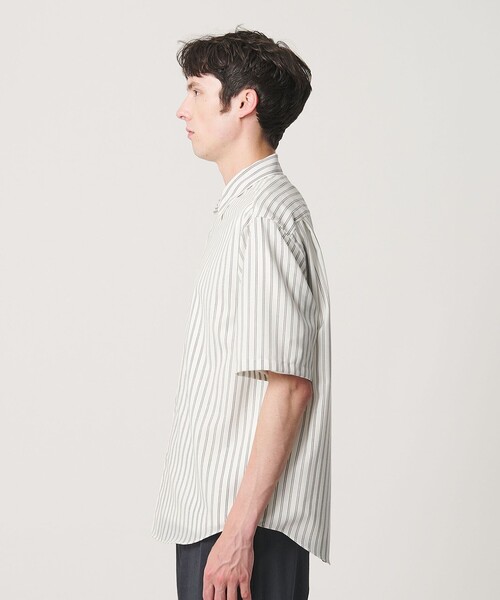 BEAUTY&YOUTH UNITED ARROWS(ビューティーアンドユースユナイテッドアローズ)の「尾州 ストライプ レギュラー ショートスリーブ シャツ GRANDE TAPERD型 ウォッシャブル MADE IN JAPAN(シャツ/ブラウス・メンズ・ダークグレー/ホワイト・L/S/XL/M)」の3枚目の写真