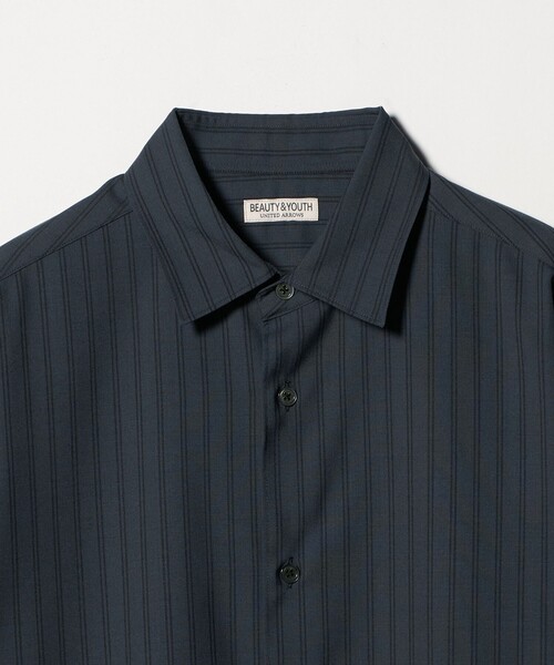 BEAUTY&YOUTH UNITED ARROWS(ビューティーアンドユースユナイテッドアローズ)の「尾州 ストライプ レギュラー ショートスリーブ シャツ GRANDE TAPERD型 ウォッシャブル MADE IN JAPAN(シャツ/ブラウス・メンズ・ダークグレー/ホワイト・L/S/XL/M)」の7枚目の写真