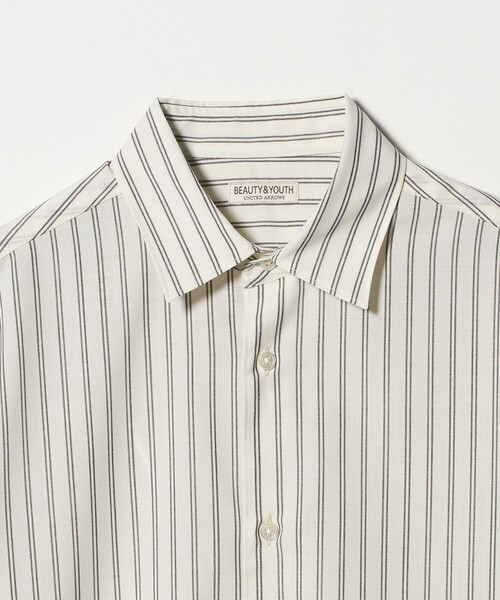 BEAUTY&YOUTH UNITED ARROWS(ビューティーアンドユースユナイテッドアローズ)の「尾州 ストライプ レギュラー ショートスリーブ シャツ GRANDE TAPERD型 ウォッシャブル MADE IN JAPAN(シャツ/ブラウス・メンズ・ダークグレー/ホワイト・L/S/XL/M)」の12枚目の写真