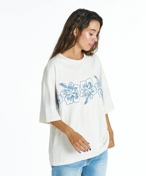 ROXY(ロキシー)の「ROXY BREAK LINE Tシャツ 【2026年夏モデル】/ロキシー刺繍半袖Tシャツ(Tシャツ/カットソー・レディース・ブラック/ホワイト/オレンジ/イエロー・LARGE/MEDIUM/SMALL)」の1枚目の写真
