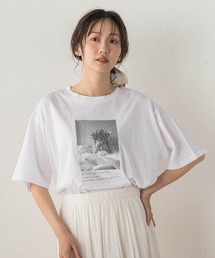 Droite lautreamont（ドロワットロートレアモン）の「チュール重ねフォトTシャツ（Tシャツ/カットソー）」