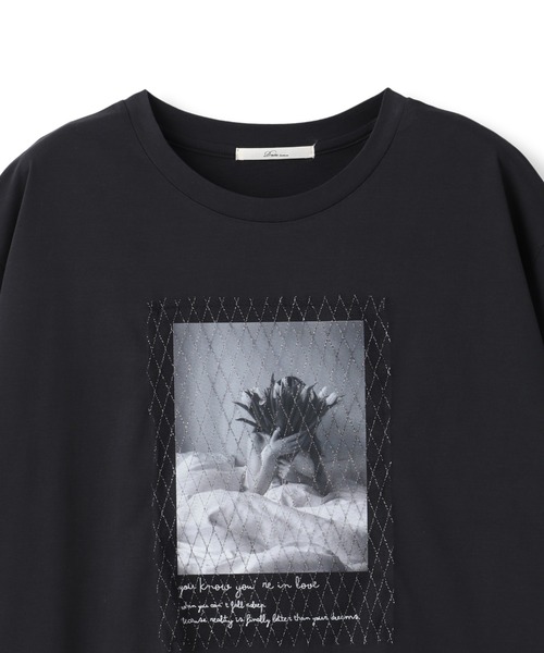 Droite lautreamont(ドロワットロートレアモン)の「チュール重ねフォトTシャツ(Tシャツ/カットソー・レディース・ブラック/ホワイト・M)」の18枚目の写真