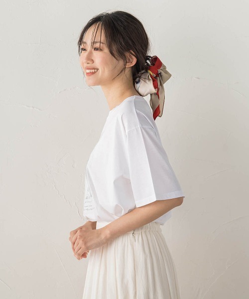 Droite lautreamont(ドロワットロートレアモン)の「チュール重ねフォトTシャツ(Tシャツ/カットソー・レディース・ブラック/ホワイト・M)」の4枚目の写真