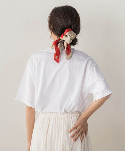 Droite lautreamont(ドロワットロートレアモン)の「チュール重ねフォトTシャツ(Tシャツ/カットソー・レディース・ブラック/ホワイト・M)」の5枚目の写真