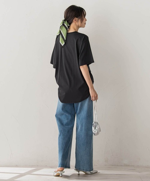 Droite lautreamont(ドロワットロートレアモン)の「チュール重ねフォトTシャツ(Tシャツ/カットソー・レディース・ブラック/ホワイト・M)」の15枚目の写真